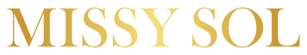 Gold 'MISSY SOL' text on a white background