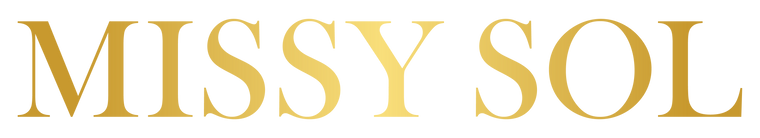 Gold 'MISSY SOL' text on a white background